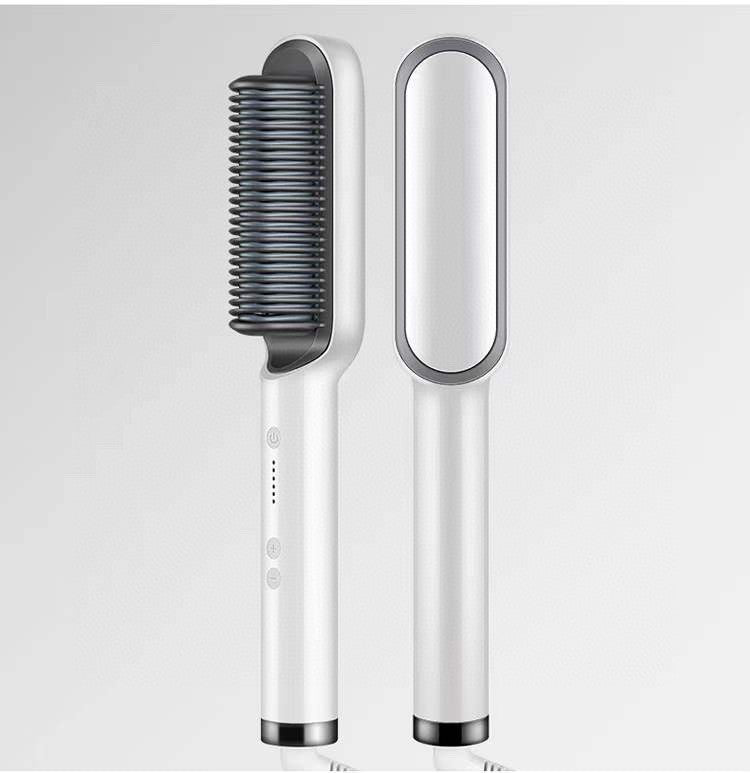 Electric Hair Brush Straightener & Curler | Dual-Purpose Negative Ion Hot Comb
