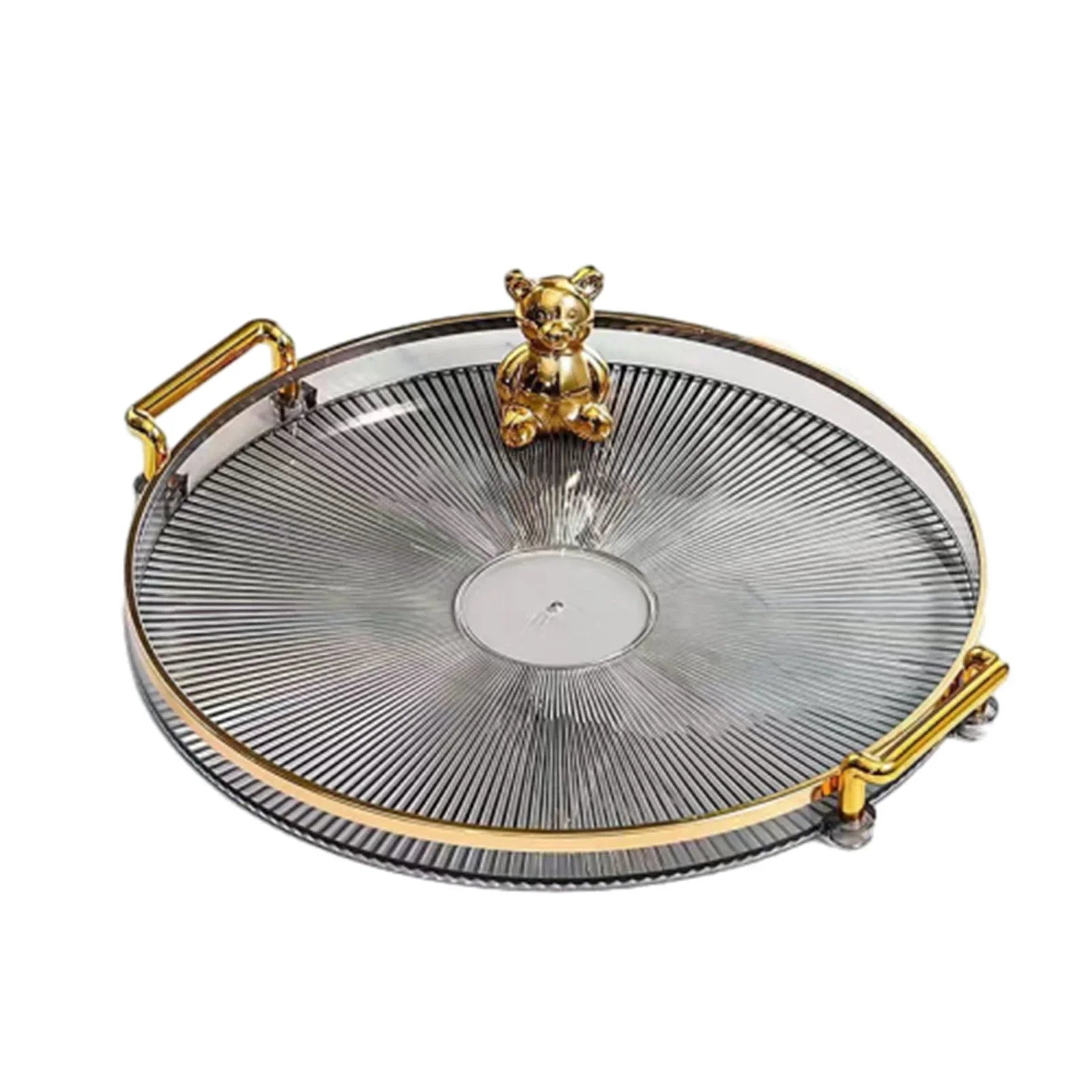 Round Serving Decorative Tray Plastic Serving Tray Kitchen Storages Decor for Party Coffee Table for Living Room Bathroom