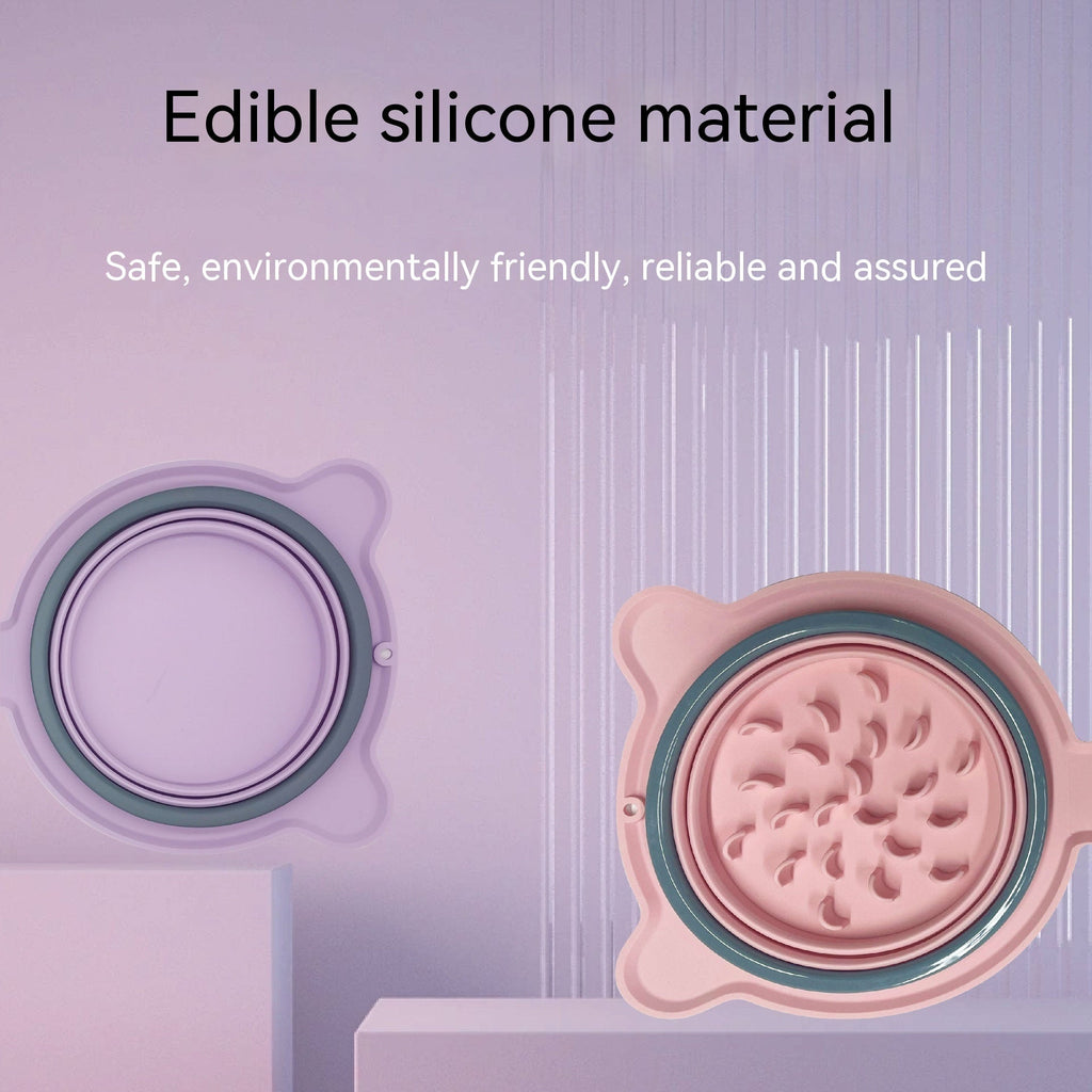 Non-Slip Portable Pet Bowls | Foldable Silicone Double Feeder for Dog & Cat Travel